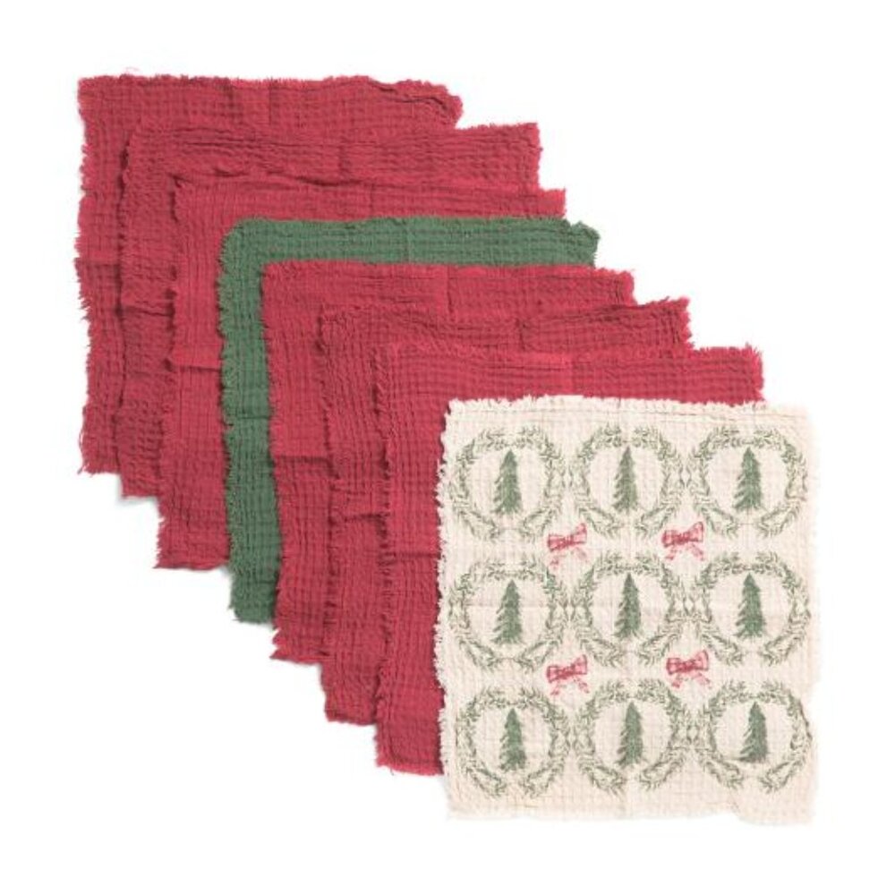 Nicole Miller 8pk Bow Christmas Dish Towels, NEW